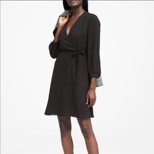 BNWT Banana Republic Faux Wrap Dress- Black 8